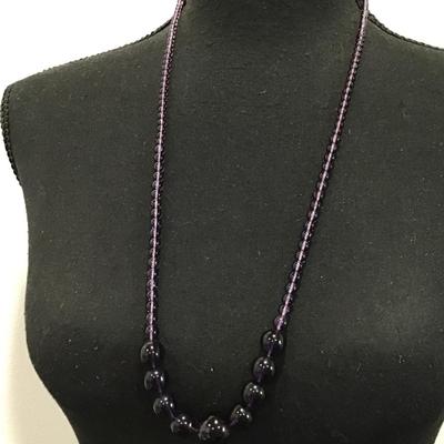 Gorgeous vintage authentic amethyst, crystal bead necklace