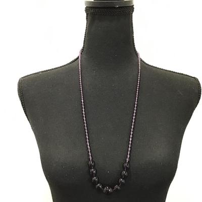 Gorgeous vintage authentic amethyst, crystal bead necklace