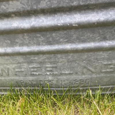 Large metal Wheeling tub with small pails inside
