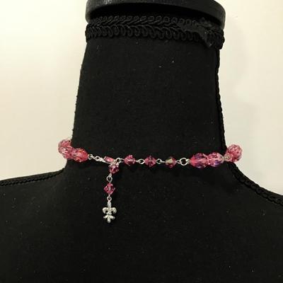 Vintage Vendome gorgeous, pink, crystal necklace, choker