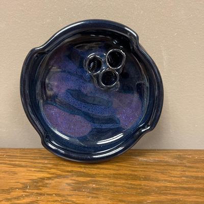 Hand Made Blue and Purple Pottery Pen Holder