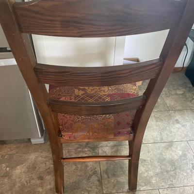 6 wood back chairs with padded seats