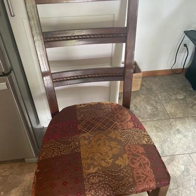6 wood back chairs with padded seats