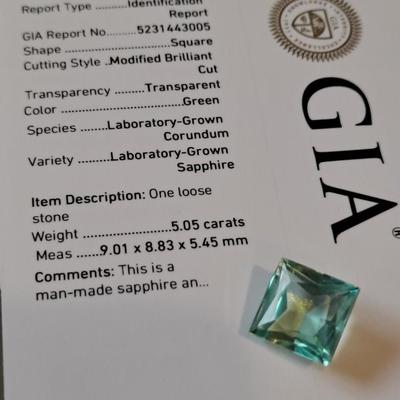 GIA CERTIFIED LAB GROWN SAPPHIRE