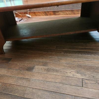Dropleaf Coffee Table w Lower Shelf 44x36x16 22" wide with leaves down