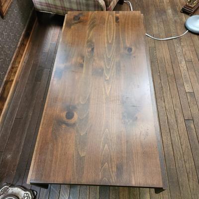 Dropleaf Coffee Table w Lower Shelf 44x36x16 22" wide with leaves down