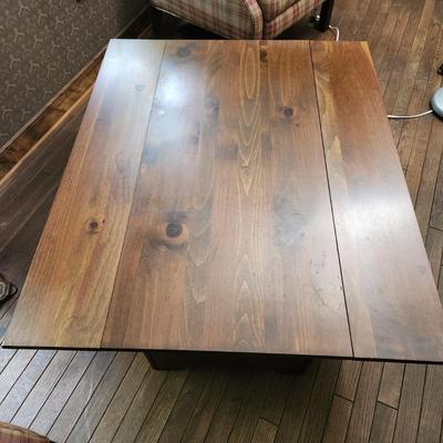 Dropleaf Coffee Table w Lower Shelf 44x36x16 22" wide with leaves down