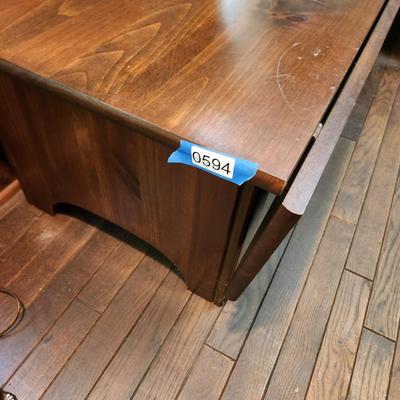 Dropleaf Coffee Table w Lower Shelf 44x36x16 22" wide with leaves down