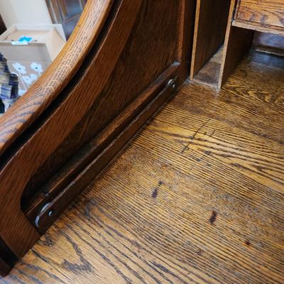 Antique 1800's Roll Top Oak Desk and Chair from PA. Hotel