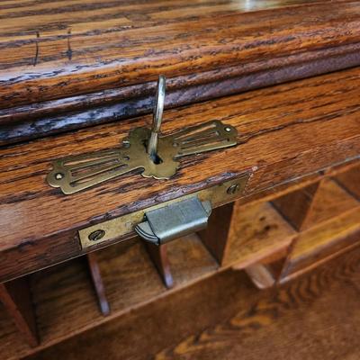 Antique 1800's Roll Top Oak Desk and Chair from PA. Hotel