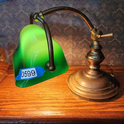 Green Bankers Library Desk Lamp w Touch Control On Off