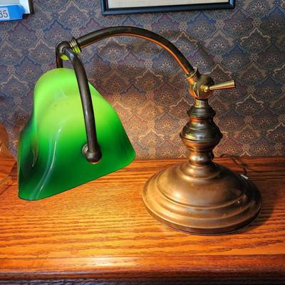Green Bankers Library Desk Lamp w Touch Control On Off