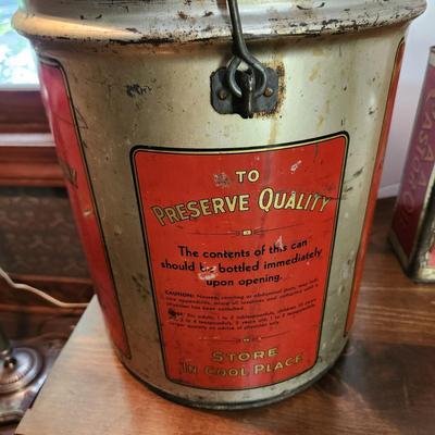 Lot of 3 The Baker Castor Oil Company Collectibles 2 Oil Cans 1 Bill of Sale