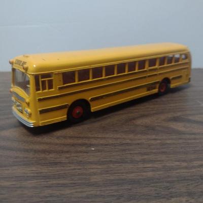 Vintage Metal Cast Dinky SuperToys School Bus 'The Lindberg Line' by Meccano, LTD England