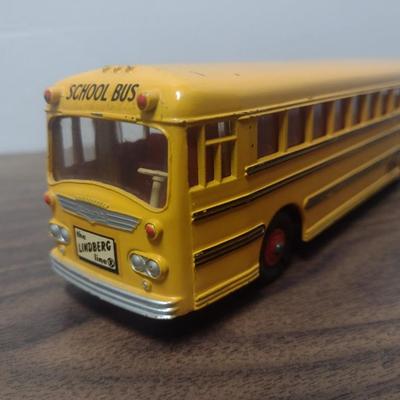 Vintage Metal Cast Dinky SuperToys School Bus 'The Lindberg Line' by Meccano, LTD England