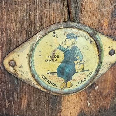 2 Vintage Dutch Boy Paint National Lead Co. Pails 1 Wood 1 Metal