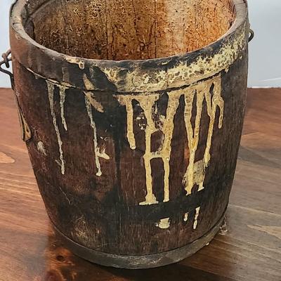 2 Vintage Dutch Boy Paint National Lead Co. Pails 1 Wood 1 Metal