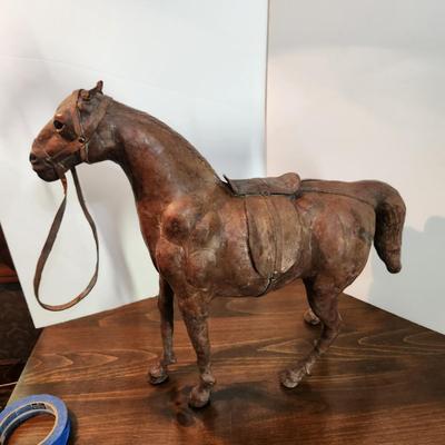 Large Leather Horse Figurine
