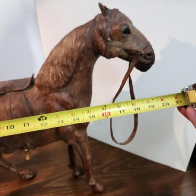 Large Leather Horse Figurine