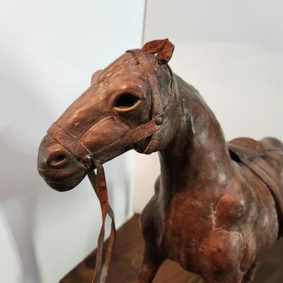 Large Leather Horse Figurine