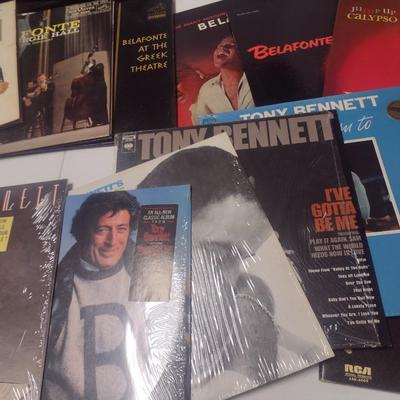 Large Collection of Vintage Vinyl Albums Harry Belafonte, Tony Bennett, Al Jolson, Nat King Cole and More