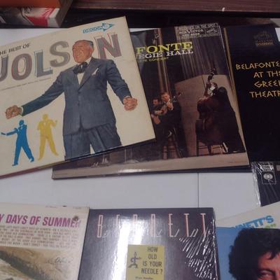 Large Collection of Vintage Vinyl Albums Harry Belafonte, Tony Bennett, Al Jolson, Nat King Cole and More