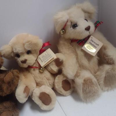 Set of Three Steward Studios Stuffed Bears 'Buttercream', 'Twinkletoes' and 'Bosco'