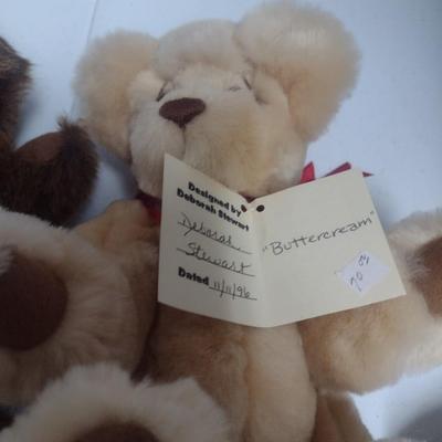 Set of Three Steward Studios Stuffed Bears 'Buttercream', 'Twinkletoes' and 'Bosco'