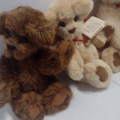 Set of Three Steward Studios Stuffed Bears 'Buttercream', 'Twinkletoes' and 'Bosco'