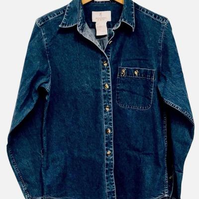 15 Pieces - Browning For Her Women’s Rugged Outdoor Shirt Stonewashed Denim 100% Cotton NEW