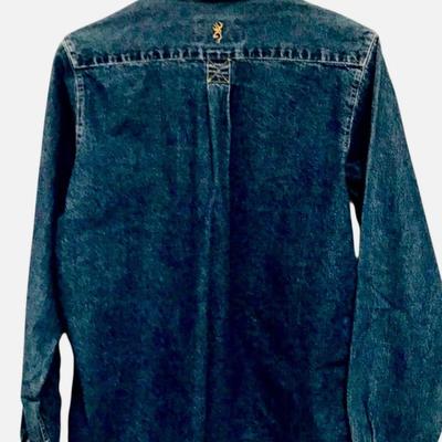 15 Pieces - Browning For Her Women’s Rugged Outdoor Shirt Stonewashed Denim 100% Cotton NEW
