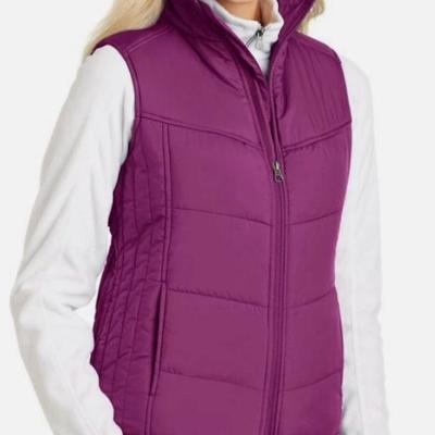 9 Units - S, L, XL - Port Authority Women's Puffy Vest L709 Bright Berry/Bermuda Purple
