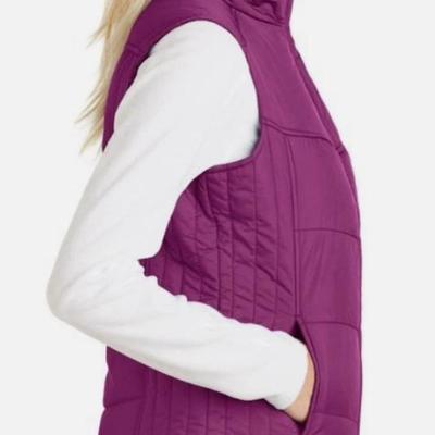 9 Units - S, L, XL - Port Authority Women's Puffy Vest L709 Bright Berry/Bermuda Purple