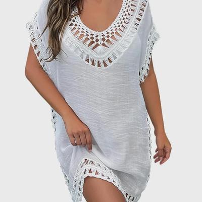 30 Units - Women's Macrame Swim Cover Up Dress One Size Beachwear Vacation Lounge Dress