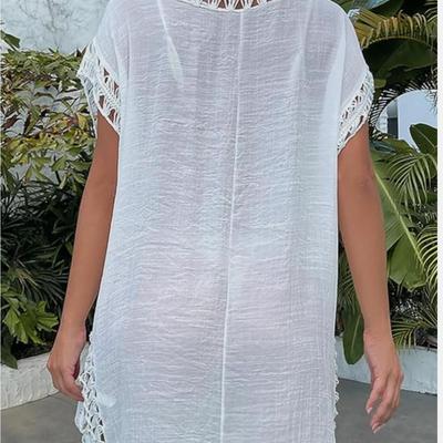 30 Units - Women's Macrame Swim Cover Up Dress One Size Beachwear Vacation Lounge Dress