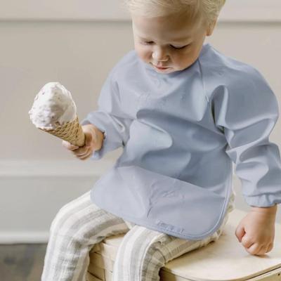 10 Units - Willow + Sim Long Sleeve Washable Baby Bob w/Food Catcher in Cloud Blue