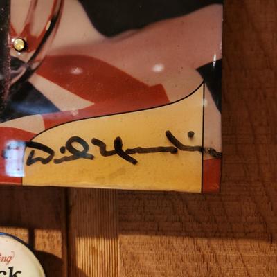 Yuengling Black & Tan Clock Signed by Dick Yuengling + Metal Tray Man Cave Decor Barware