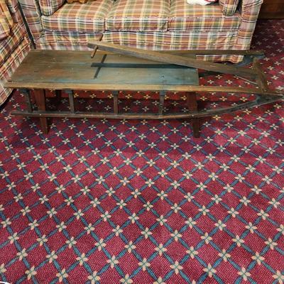 Antique Snow Sled Converted to Coffee Table 64"x18"x17"h