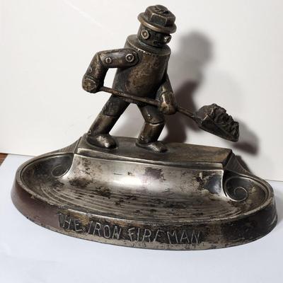The Iron Fireman Cast Metal Trinket tray Ashtray by A. C. Rehberger Chicago