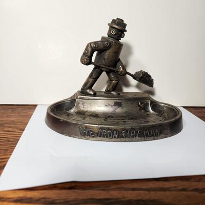 The Iron Fireman Cast Metal Trinket tray Ashtray by A. C. Rehberger Chicago