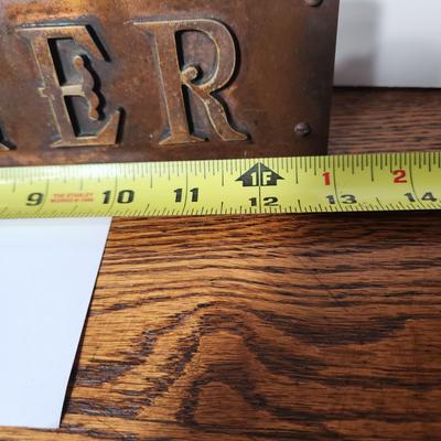 Vintage Metal CASHIER Easel Counter Sign 13"