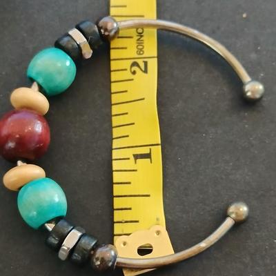 Boho Beaded Bracelet & Rhinestone Calla Lily Barrette – Jewelry Lot