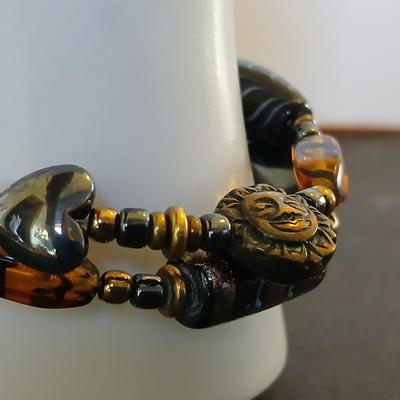 3 Fashion Bracelets – Mixed Beads & Gunmetal Dangles