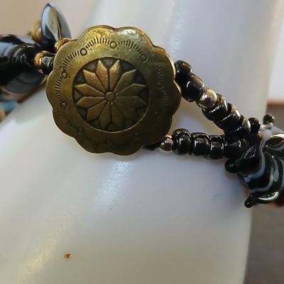 3 Fashion Bracelets – Mixed Beads & Gunmetal Dangles