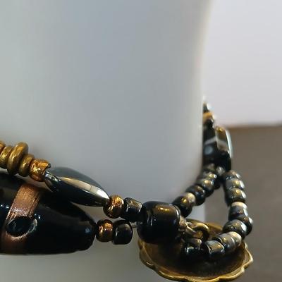 3 Fashion Bracelets – Mixed Beads & Gunmetal Dangles