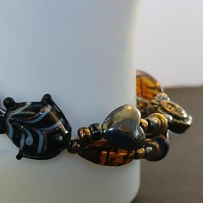 3 Fashion Bracelets – Mixed Beads & Gunmetal Dangles