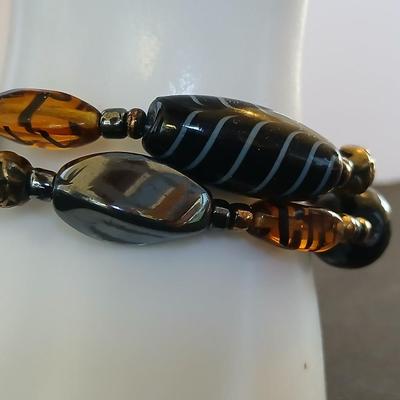 3 Fashion Bracelets – Mixed Beads & Gunmetal Dangles