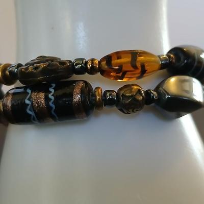 3 Fashion Bracelets – Mixed Beads & Gunmetal Dangles