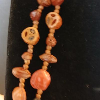 Boho Hippie Jewelry Lot – Wood, Seed, Shell & Glass Beads