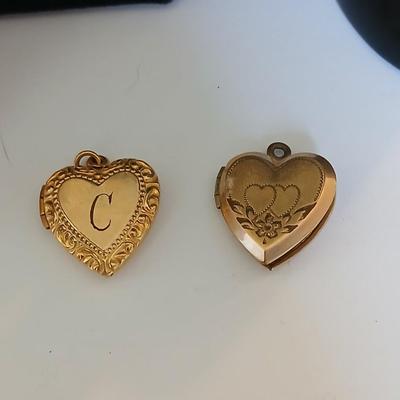 Lot of Vintage Gold-Tone Heart Jewelry – Necklaces, Earrings, Lockets & Bracelet